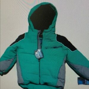 Kids Green and Black Hooded Jacket